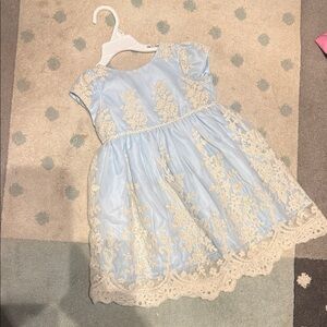 Gorgeous Triple Lined Lace and Baby Blue “Mia & Mimi” Dress 3t / Toddler Dress